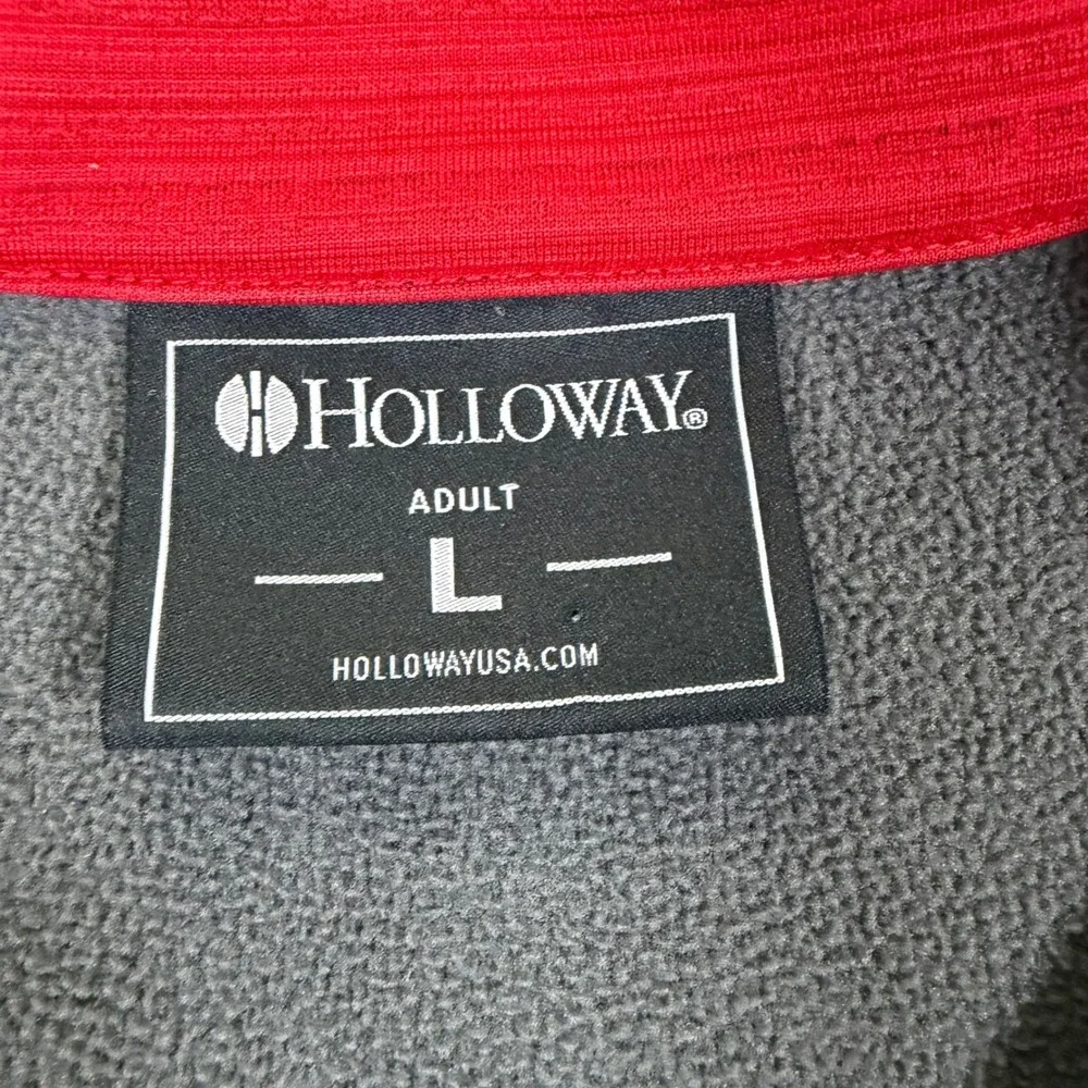 Holloway Ohio State Buckeyes Mens L Red Quarter Zip Fleece Pullover Jacket